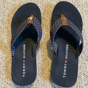Tommy Hilfiger Blue Polka Dot Sandals Size 8